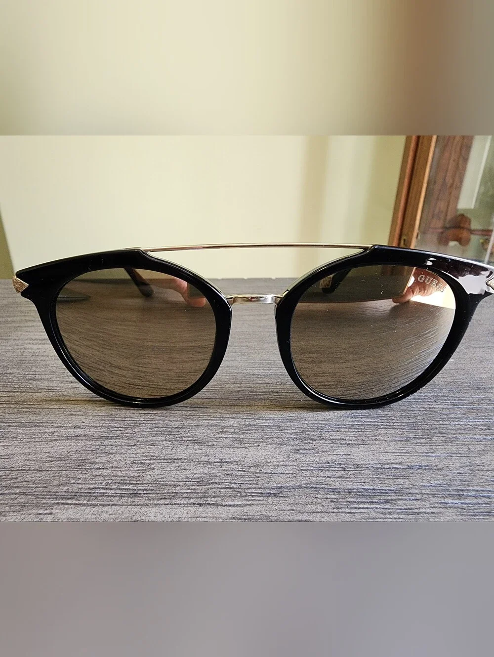 GUESS Black Frame Sunglasses with Brown Lenses
